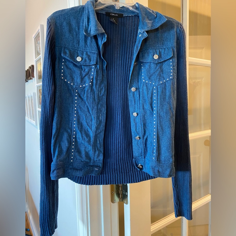 CDP & CO. Blue Buttoned Up Sweater Size Small